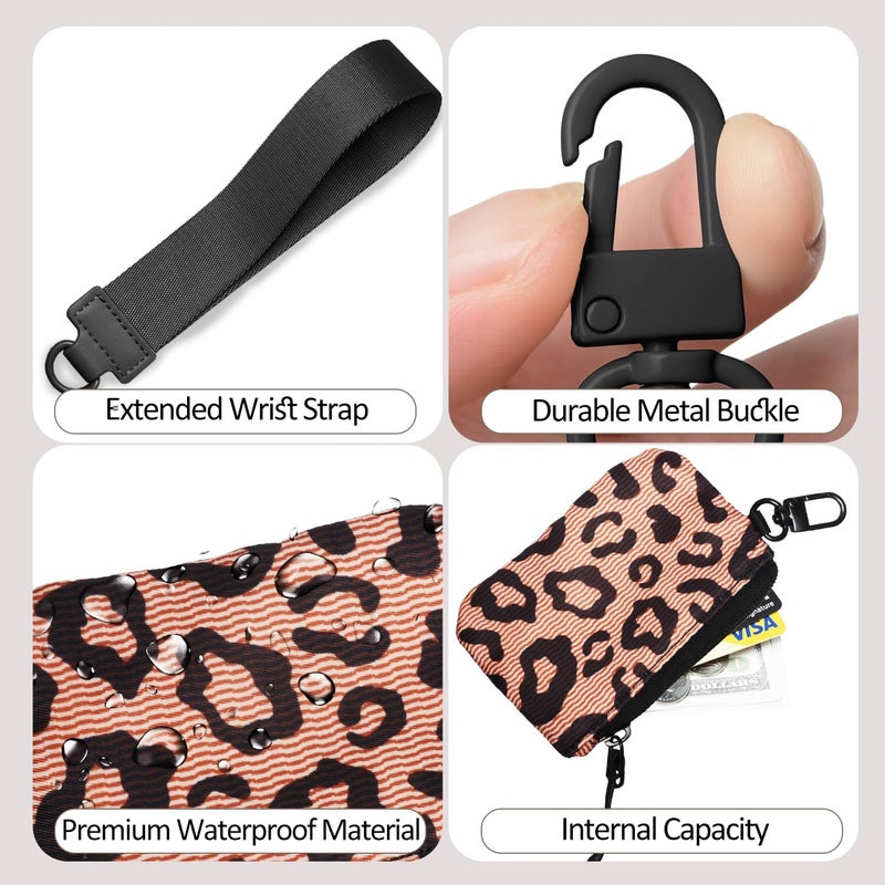 COOLANS Mini Wristlet Wallets Dual Pouch,Around Wristlet Handbag Wallet for Women Zip Cards Holder,Wristlet Bracelet Purse - Image 5